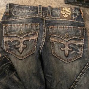 Worn once Rock Revival jeans size 32 jeans. Boot cut Rogue jeans